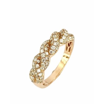 SORTIJA DE ORO ROSA CON DIAMANTES