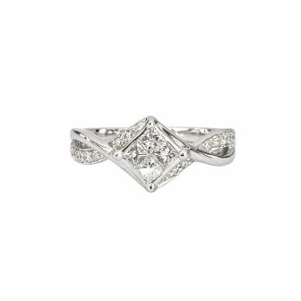 SORTIJA DE ORO BLANCO CON DIAMANTES