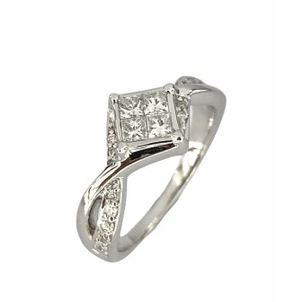 SORTIJA DE ORO BLANCO CON DIAMANTES