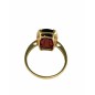 SORTIJA GRANATE Y DIAMANTES MONTADO EN ORO AMARILLO 18CTS