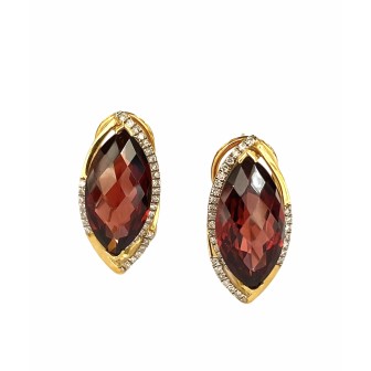 PENDIENTES DE GRANATE Y DIAMANTES