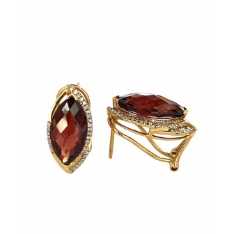 PENDIENTES DE GRANATE Y DIAMANTES