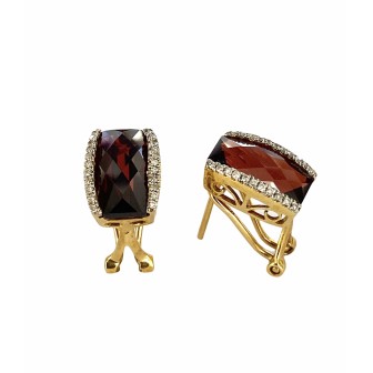 PENDIENTES DE GRANATE Y DIAMANTES