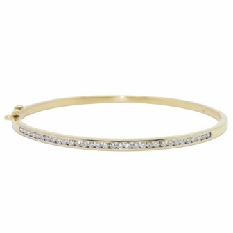 Brazalete de diamantes en oro amarillo de 18 kts