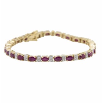 Ruby and diamonds bracelet