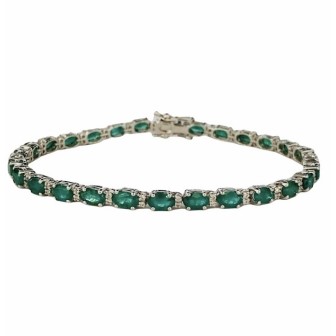 PULSERA DE  ESMERALDAS Y DIAMANTES