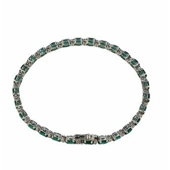 PULSERA DE  ESMERALDAS Y DIAMANTES