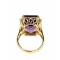 SORTIJA AMATISTA Y DIAMANTES MONTADO EN ORO AMARILLO 18CTS