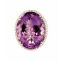 SORTIJA AMATISTA Y DIAMANTES MONTADO EN ORO BLANCO 18CTS