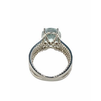SORTIJA DE AGUAMARINA Y DIAMANTES