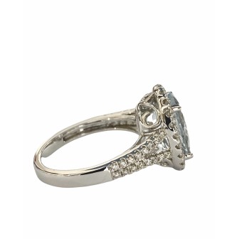 SORTIJA DE AGUAMARINA Y DIAMANTES