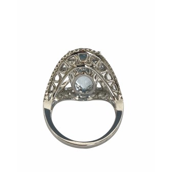 SORTIJA DE AGUAMARINA Y DIAMANTES