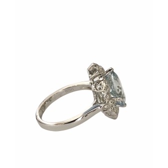 SORTIJA DE AGUAMARINA Y DIAMANTES