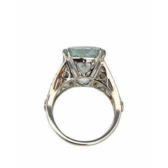 SORTIJA DE AGUAMARINA Y DIAMANTES