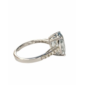 SORTIJA DE AGUAMARINA Y DIAMANTES