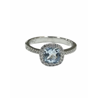 SORTIJA DE AGUAMARINA Y DIAMANTES