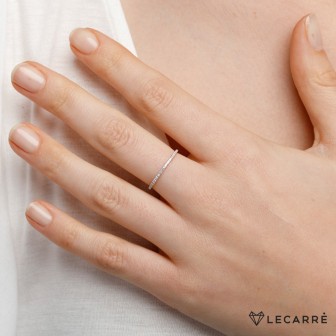 MEDIA ALIANZA ORO BLANCO 18KT Y DIAMANTES