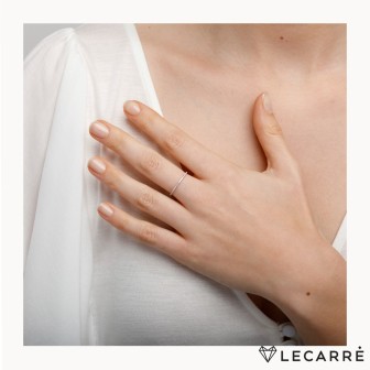 MEDIA ALIANZA ORO BLANCO 18KT Y DIAMANTES