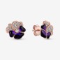 Pendientes de Botón Flor Pensamiento Morado
