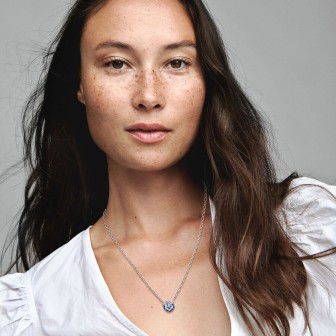 Collar Flor Pensamiento Azul