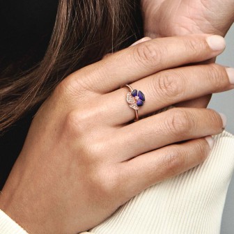 Anillo Flor Pensamiento Morado