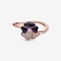 Deep Purple Pansy Flower Ring
