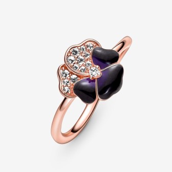 Anillo Flor Pensamiento Morado