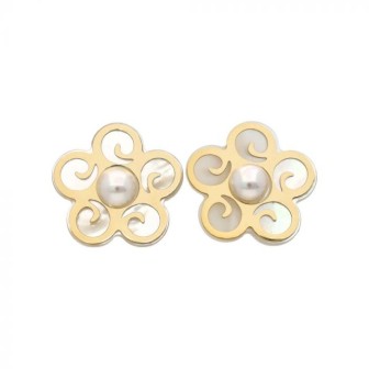 Pendientes botón Roxana madreperla