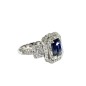 18KT WHITE GOLD BLUE SAPHIRE AND DIAMOND RING