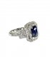 18KT WHITE GOLD BLUE SAPHIRE AND DIAMOND RING