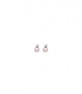 PENDIENTES CIES PERLA ROSA 4mm