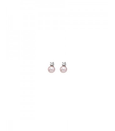 PENDIENTES CIES PERLA ROSA 4mm