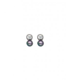 PENDIENTES SELENE PERLA GRIS 8mm