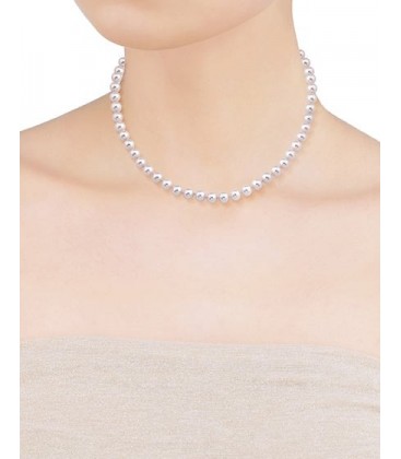COLLAR PERLAS CORTO LYRA PLATA