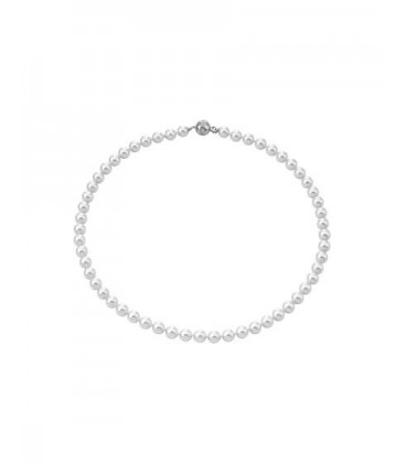 COLLAR PERLAS CORTO 8mm 50cm LYRA PLATA