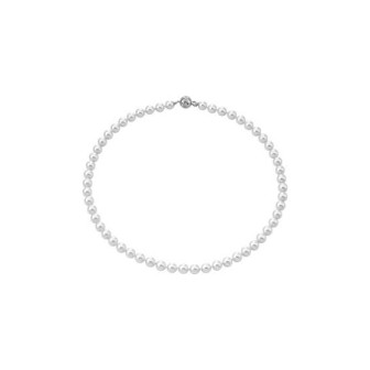 COLLAR  PERLAS CORTO 8mm 50cm LYRA PLATA