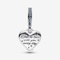 Charm colgante Doble Corazón Estrella Fugaz