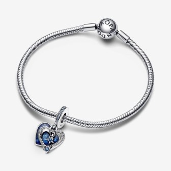 Charm colgante Doble Corazón Estrella Fugaz