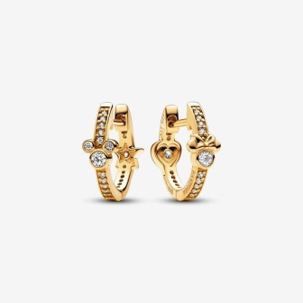 Pendientes de Aro Mickey Mouse y Minnie Mouse de Disney