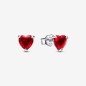 Pendientes de Botón Corazón Rojo