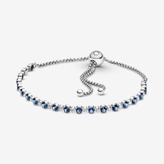 Pulsera Brillos Azules y Transparentes Cierre Deslizante