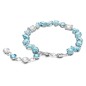 Pulsera Gema Tallas mixtas, Azul, Baño de rodio