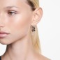 Pendientes Swarovski Swan Cisne, Negros, Baño tono oro rosa