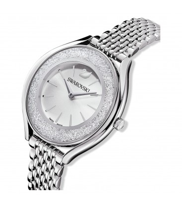 Reloj Crystalline Aura Fabricado en Suiza, Brazalete de metal, Tono plateado, Acero inoxidable