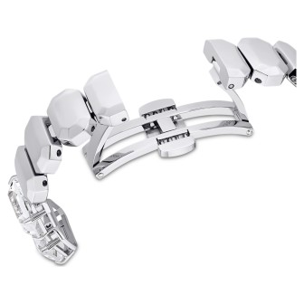 Reloj Pulsera de talla octogonal, Blanco, Acero inoxidable