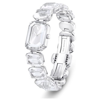 Reloj Pulsera de talla octogonal, Blanco, Acero inoxidable
