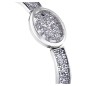 Reloj Crystal Rock Oval Fabricado en Suiza, Brazalete de metal, Tono plateado, Acero inoxidable