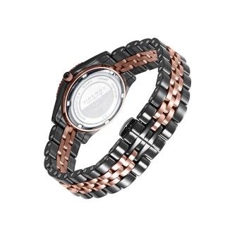 Reloj de Mujer Chic caja y brazalete de cerámica y acero Ip rosa