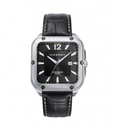 Reloj de Hombre Magnum caja de acero y correa de piel negra