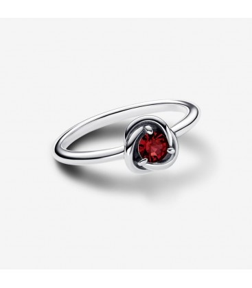 Anillo Círculo Eternity Rojo Verdadero